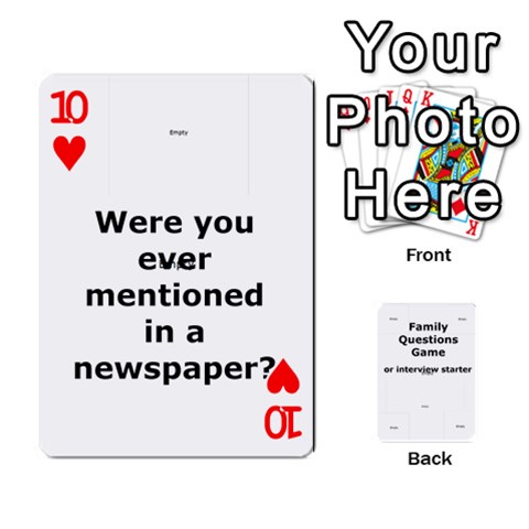 Family Question Card Game By Laurrie Front - Heart10
