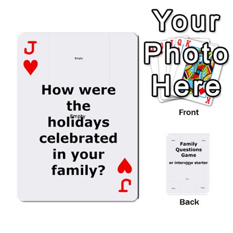 Jack Family Question Card Game By Laurrie Front - HeartJ