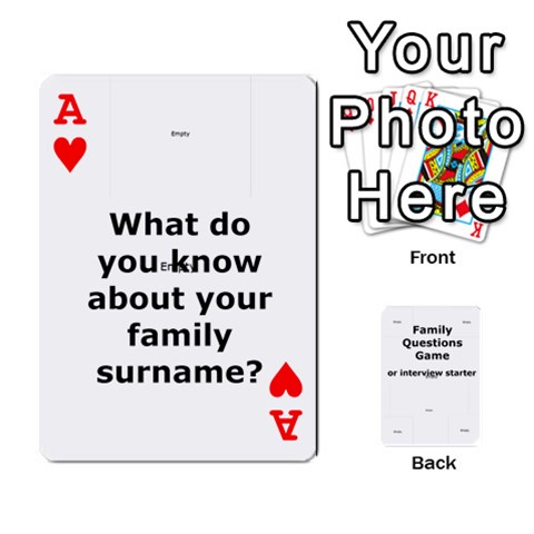 Ace Family Question Card Game By Laurrie Front - HeartA