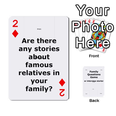 Family Question Card Game By Laurrie Front - Diamond2