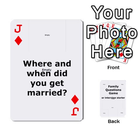 Jack Family Question Card Game By Laurrie Front - DiamondJ