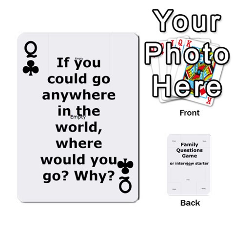 Queen Family Question Card Game By Laurrie Front - ClubQ