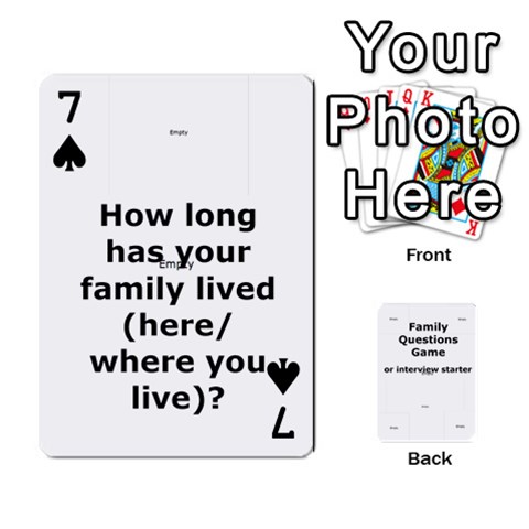 Family Question Card Game By Laurrie Front - Spade7