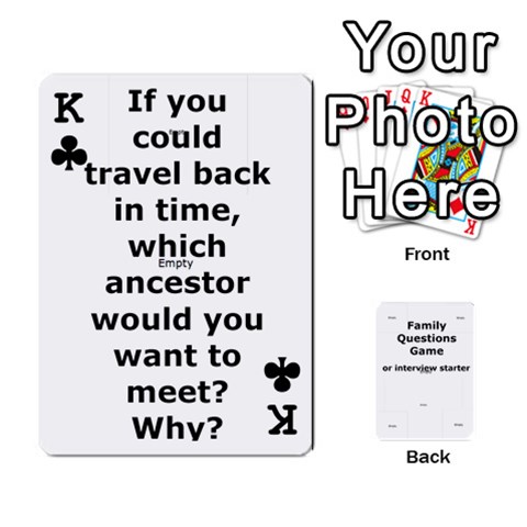 King Family Question Card Game By Laurrie Front - ClubK