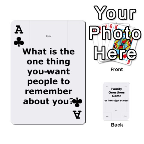Ace Family Question Card Game By Laurrie Front - ClubA