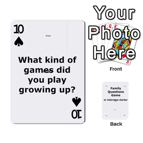 Family Question Card Game By Laurrie Front - Spade10