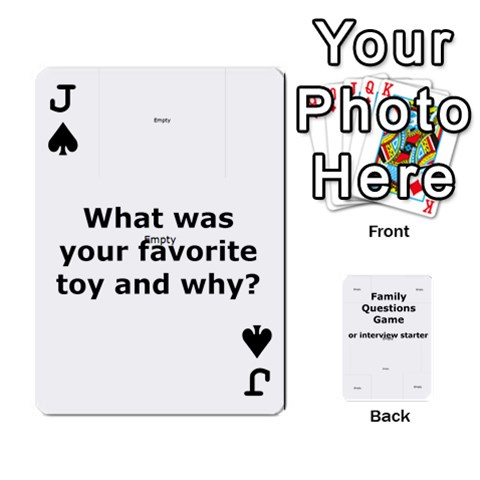 Jack Family Question Card Game By Laurrie Front - SpadeJ