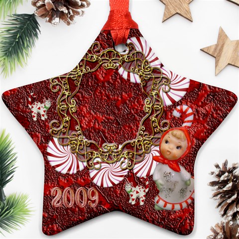 Star Candy Cane Christmas Ornament By Ellan Front