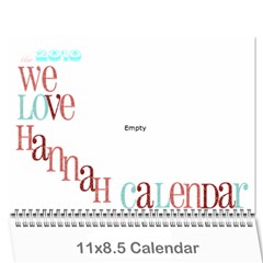 hannah calendar - Wall Calendar 11  x 8.5  (12-Months)