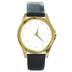 Toward Frozen Light - Round Gold Metal Watch