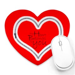 Zip Heart mousemat www.CatDesignz.com - Heart Mousepad