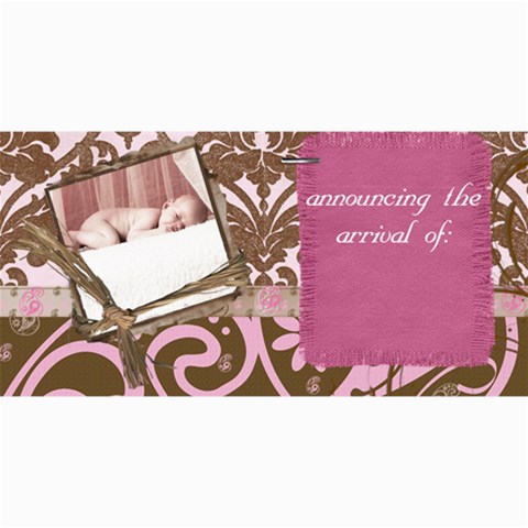 Baby Girl Announcement By Danielle Christiansen 8 x4  Photo Card - 1