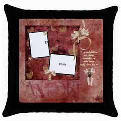 cushion 2 - Throw Pillow Case (Black)
