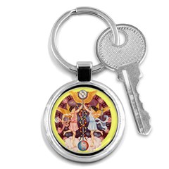 Gemini Starsign Zodiac Keyring - Key Chain (Round)