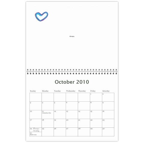 Calendar By Jessica Oct 2010