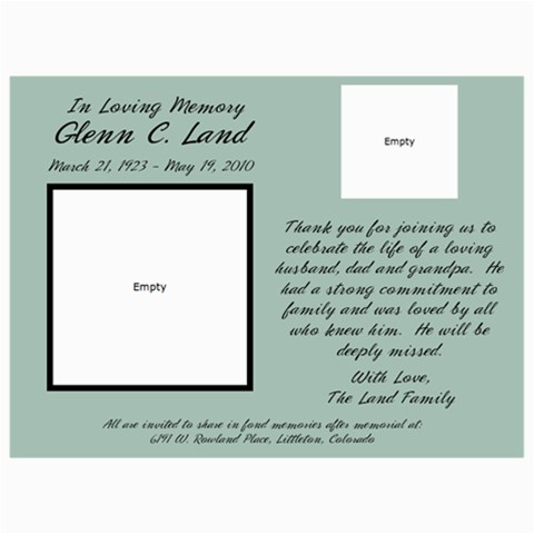 Grandpa By Andrea 7 x5  Photo Card - 2