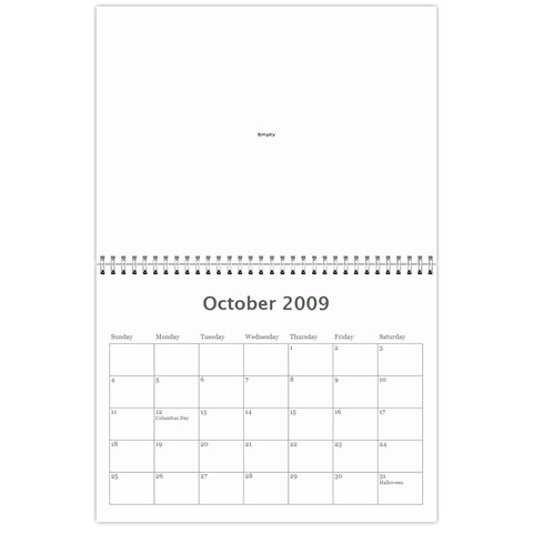 Family Calendar By Melinda Oct 2009