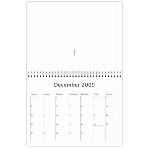 Family Calendar By Melinda Dec 2009