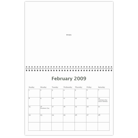 Family Calendar By Melinda Feb 2009