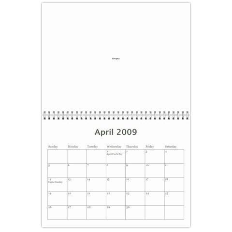 Family Calendar By Melinda Apr 2009