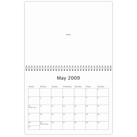 Family Calendar By Melinda May 2009