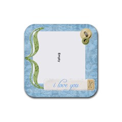 i love you coaster - Rubber Coaster (Square)