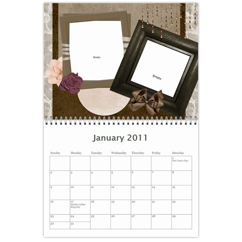 2011 Calendar Kit By Kristina Narz Jan 2011