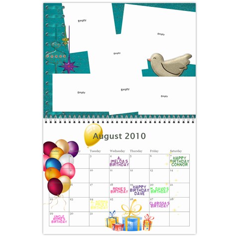 My 18m Calendar By Jem Aug 2010