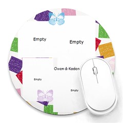 owen & kadence wright - Collage Round Mousepad