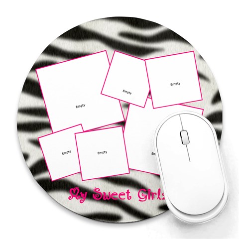 Haley & Hannah By Misty Jones 8 x8  Round Mousepad - 1