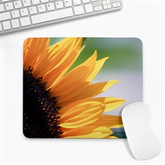 sunflower purrrrty - Large Mousepad