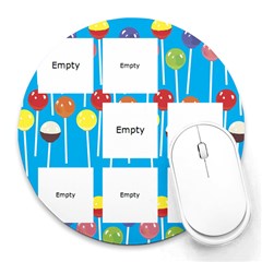 damian mousepad - Collage Round Mousepad