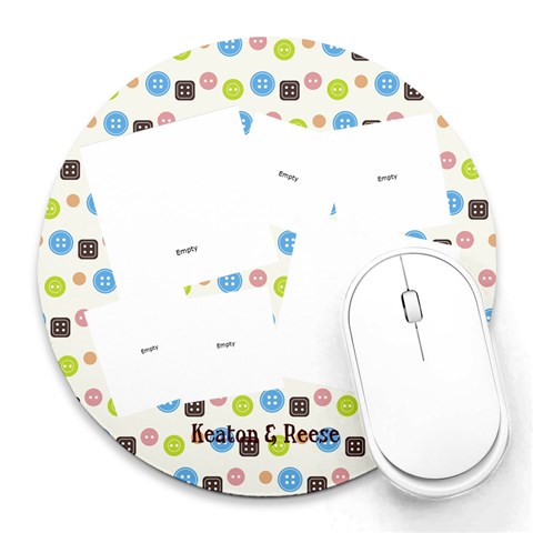 Keaton & Reese By Alisha Brooke Leonard 8 x8  Round Mousepad - 1