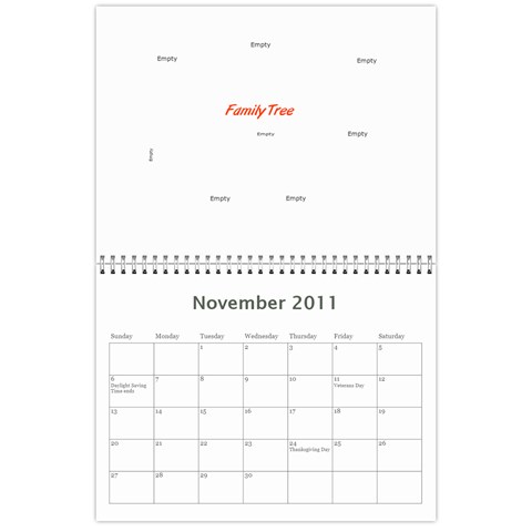 Moms  Birthday Calendar By Diana Davis Nov 2011
