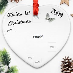 Olivia s 1st Christmas Ornament 2009 - Ornament (Heart)