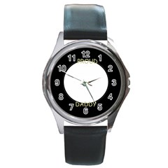 DaddyBdayWatch - Round Metal Watch