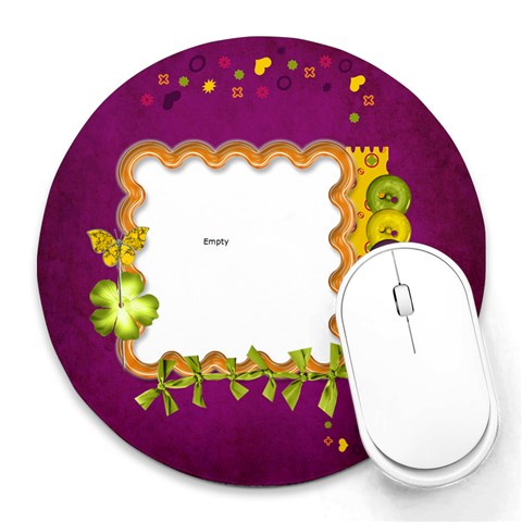 Mousepad By Breann Mcfarland 8 x8  Round Mousepad - 1