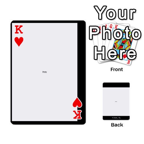 King Playing Cards 2 Sides Front - HeartK