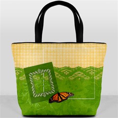 Bucket Bag, Butterfly & Flowers