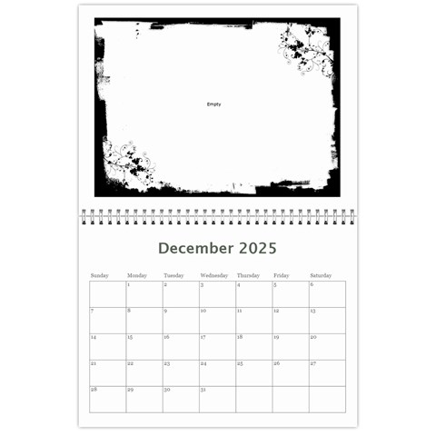 Black & White 2025 Calendar  By Catvinnat Dec 2025