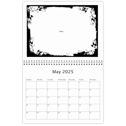 Black & White 2025 Calendar  By Catvinnat May 2025