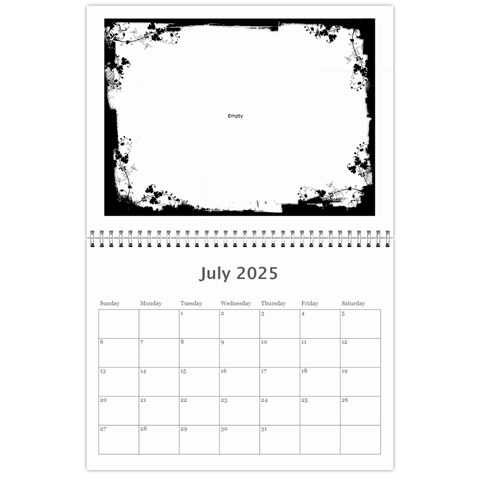 Black & White 2025 Calendar  By Catvinnat Jul 2025