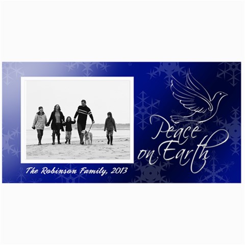 Peace On Earth Blue Dove Photo Holiday Cards By Angela 8 x4  Photo Card - 8