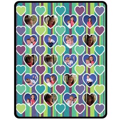 Stripes & Sweethearts Blanket - Medium - 60 x 50 Fleece Blanket (Medium) Stripes & Sweethearts Blanket - Medium - 60 x 50 Fleece Blanket (Medium)