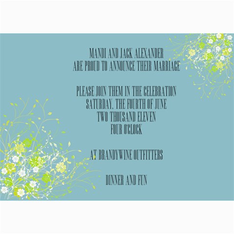 Wedding Invites By Mandi 7 x5  Photo Card - 8