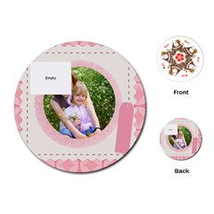 Pink circle - Playing Cards Single Design (Round)