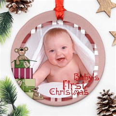 Baby s First Christmas Ornament 2 - Ornament (Round) Baby s First Christmas Ornament 2 - Ornament (Round)