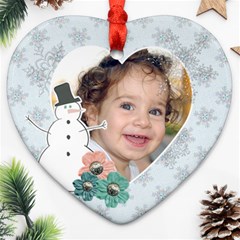 Snowman Heart ornament - Ornament (Heart) Snowman Heart ornament - Ornament (Heart)