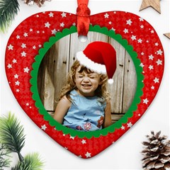 Santa Hat heart ornament - Ornament (Heart) Santa Hat heart ornament - Ornament (Heart)