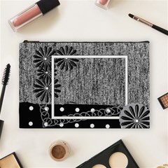 cosmetics bag large_black & white - Cosmetic Bag (Large)